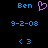 Pixelated blue text and a purple heart-shaped icon on a black background, with identical static and animated versions displayed side-by-side.