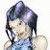 Pixelated image of a female character with dark blue hair styled in an updo, wearing a light blue sleeveless top against white and green backgrounds.