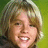 A pixelated image of a person with light brown hair smiling, next to a green background with black text reading 'I LOVE U'.