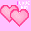 A 3x3 grid of pixelated heart icons with