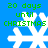 Green text reads '20 days until CHRISTMAS' above white snowflakes on a blue background, with visible pixelation in the rightmost frame.