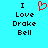 A static pixel art image with a cyan background displaying black text and a red heart symbol.