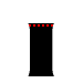 A vertical black cylinder with red patterns on top and bottom, transitioning through animation frames showing varying coverage of the