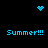 Pixelated blue text and symbols on black background with animated dot patterns.