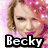four pixelated images showing a person with changing hair colors and backgrounds, each labeled "Becky" in bold text