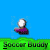 Animated soccer-themed buddy icon with purple and white character, green grass background, blue sky, and 'GOAL!' text appearing in later frames.