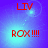 Red text 'LIV' and 'ROX !!!!' on a blue-purple gradient background with light effects, showing animation changes in text glow and background brightness.