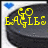Yellow pixelated text 'GO EAGLES' on a dark circular background with blue heart in top-left corner, transitioning to abstract yellow shapes.