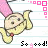 Animated cartoon character with blonde hair and pink headband, upside-down pose on lined paper background, text "So good!" below.