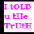 Pixelated text in pink and blue with scattered magenta pixels on white background, displaying partial phrases.