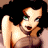 Pixelated cartoon woman with dark hair and brown dress on left, green text "Original Icons .com" on right against solid background.