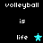 Pixelated text and star symbols on black background with two distinct star colors in alternating positions.