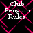 Black background with pink diamond-shaped pattern and white text reading "Club Penguin Rules" in four quadrants