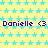 Yellow background with cyan star pattern, repeated blue text 'Danielle' and '<3' symbols across three