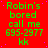 Green text on red background displays 'Robin's bored call me 695-2977 kk' repeated in a pattern with one gray square at bottom right