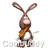 Animated contact sheet of a brown cartoon rabbit mascot holding an orange carrot, displayed across 10 frames in a 4x3 grid with one gray placeholder cell.