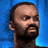 Pixelated headshot of a man with short dark hair and beard, displayed across six showing sequential facial expression changes against blue-red gradient background