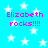 Bright cyan background with white stars and repeated pink text "Elizabeth rocks!!!!" in four quadrants.