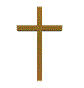 A wooden cross icon rotates through multiple angles against a gray background, transitioning from upright to fully rotated positions.
