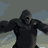 Animated sequence of a large ape-like figure in various poses against a cloudy sky background with text reading KING KONG.