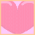Animated sequence showing a pink heart-shaped icon with a peeling effect revealing text underneath.