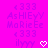 A static image with a bright pink background displays stylized text and symbols in purple and white.
