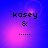Four- of blue-purple gradient backgrounds with 'kasey &' text and dots, each showing a different glowing pink spot position