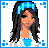 Pixel art contact sheet showing a 5-frame animation of a cartoon character with blue accessories and brown boots, followed by text reading "wanta fanta?" in pixelated blue letters.
