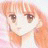 A 48x48 pixel buddy icon featuring a split composition with an anime-style character on the left and text elements on the right against a black background.