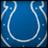 Blue background with white pixelated lines forming a curved shape resembling a horseshoe or partial circle.