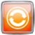 A square icon with a gradient background transitioning from light peach to deep orange, featuring a white circular arrow symbol at center.