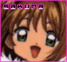 Anime-style character with brown hair and green eyes in multiple expressions, each labeled 'SAKURA' above the head.