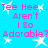 Bright cyan background with repeated pink text 'Tee Hee. Aren't I so Adorable?' and white star shapes scattered across the image.
