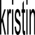 Black-and-white pixelated text 'kristin' repeated in four quadrants with alternating black-on-white and white-on-black backgrounds.