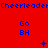 Red background with blue text repeating 'Cheerleader' and 'Go BH', plus symbols changing from '+' to '*' to 'X' across frames.