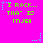 Bright pink background with green text reading "I ROCK... THAT IS TRUE!" and small blue/purple star-like shapes scattered around.