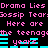 Pixelated text repeats across a black background with cyan bars, showing pink and cyan color scheme.