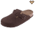 Two brown slip-on shoes with light tan insoles and dark brown straps, positioned side-by-side on a white background.