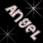 Pixelated animated contact sheet showing two frames of a stylized text icon with light pink and gray gradient letters against black background, each frame surrounded by four starburst sparkles.