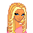 Pixel art contact sheet showing multiple frames of a blonde female character in pink top and jeans with exposed midriff, alongside text elements "aint i?" and "im sexy" on white background.