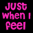 A static contact sheet of a 5-frame animated icon displaying pink pixelated text and symbols on black background with gray transparency area.