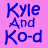 Nine identical text-based icons arranged in a , each displaying "Kyle And Ko-d" with varying color schemes