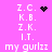 A static image with a bright pink background displays repeated text and pixelated symbols in white and black.