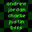 Green pixelated text listing names and abbreviations on a dark green checkered background with black diamond shapes.