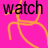 A static image with a bright pink background featuring repeating orange line art of stylized figures, overlaid with black text fragments including 'watch', 'your', 'step', 'you', 'might f', 'fa', 'for me'