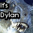 A pixelated image of a dinosaur-like creature with text reading "It's Dylan" in the top-left corner, showing slight variations in mouth position across frames.