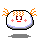 Two pixelated circular icons with orange spiky hair, pink blush marks, and red mouth shapes, one with square eyes and the other with curved eyes.