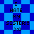 Blue and dark blue pixelated background with repeated text "I HATE MY SISTER!!! :)" in black block letters.