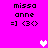 Pixel art icon with pink background, black text 'misso anne =] <30', and white/pink hearts in different frames.