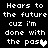 Pixelated text on black background with animated heart symbol changing from white to gray.